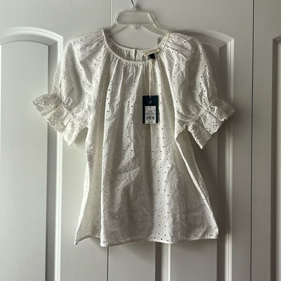 Universal Thread White Cotton Eyelet Blouse Size Small New with Tags - Picture 1 of 4